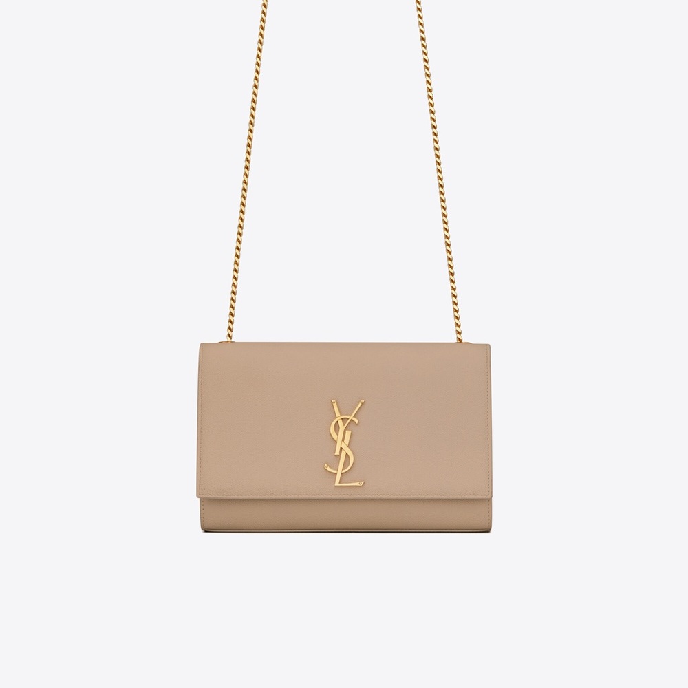 SAINT LAURENT KATE MEDIUM CHAIN BAG IN GRAIN DE POUDRE EMBOSSED LEATHER
